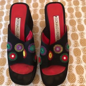 Donald J Pliner Black Slip-On Wedges Size 7 M.